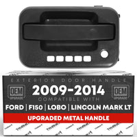2009-2014 Ford F-150 Lobo Lincoln Mark LT Exterior Front Driver Door Handle, Upgraded Metal - Textured Black with Keyhole - Front Driver Side Handle w/ Keypad
