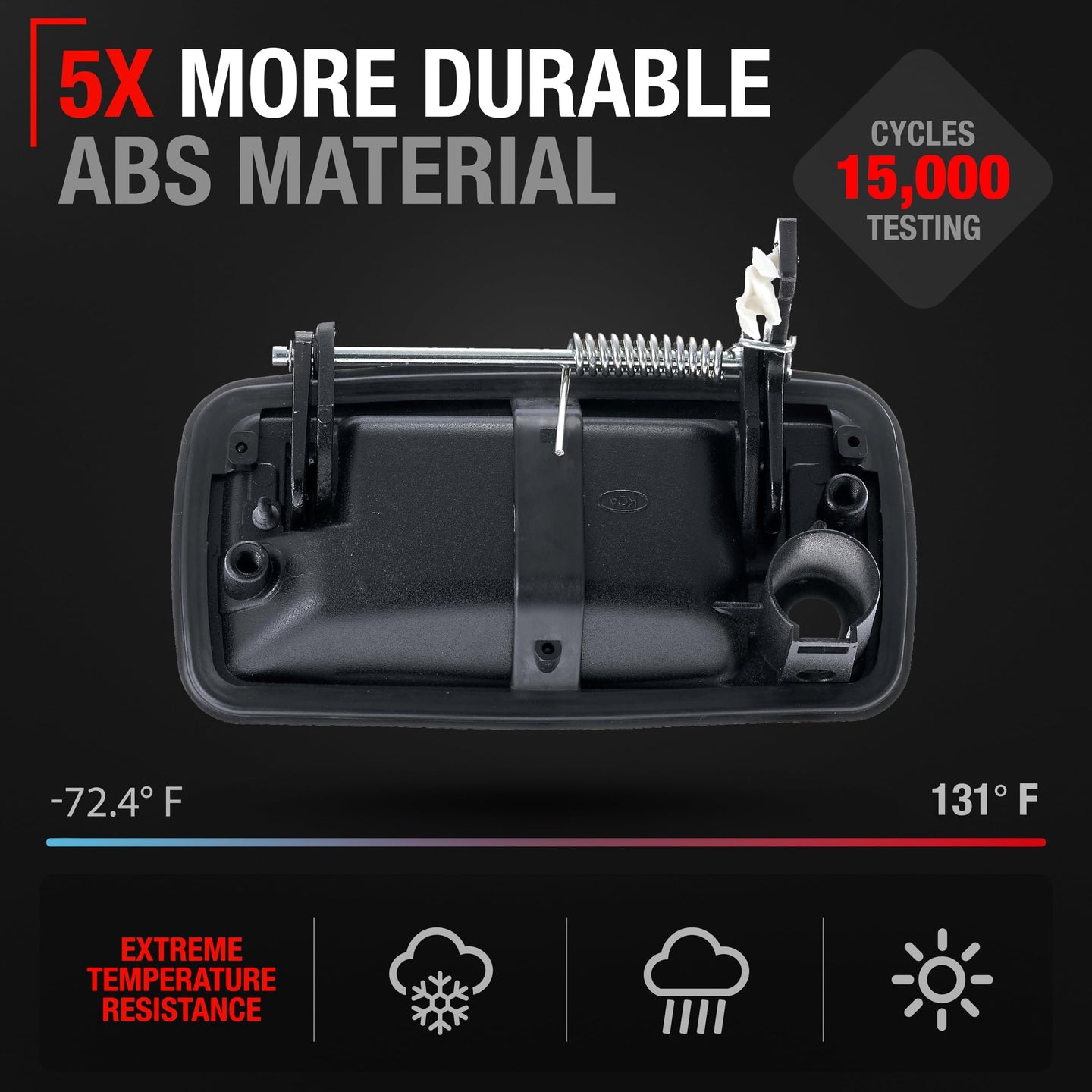 1998-2004 Chevrolet Blazer S10 GMC Jimmy Sonoma Envoy Isuzu Hombre Oldsmobile Bravada Exterior Front Passenger Door Handle - Textured Black - Front Passenger Door Handle