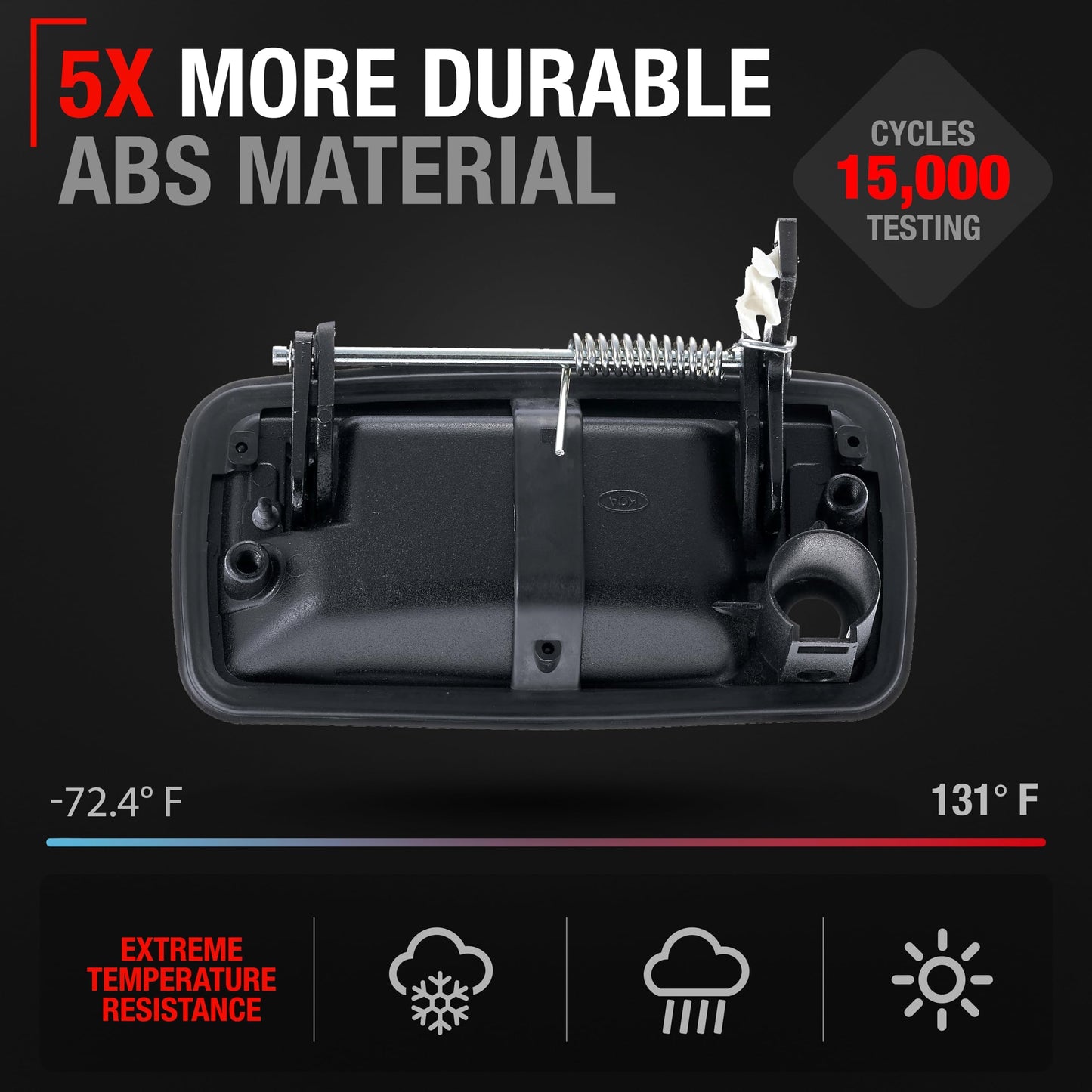 1998-2004 Chevrolet Blazer S10 GMC Jimmy Sonoma Envoy Isuzu Hombre Oldsmobile Bravada Exterior Front Passenger Door Handle - Textured Black - Front Passenger Door Handle