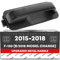 2015-2018 Ford F-150 Exterior Front or Rear Passenger Door Handle, Upgraded Metal - Textured Black - Front or Rear Passenger Side Handle