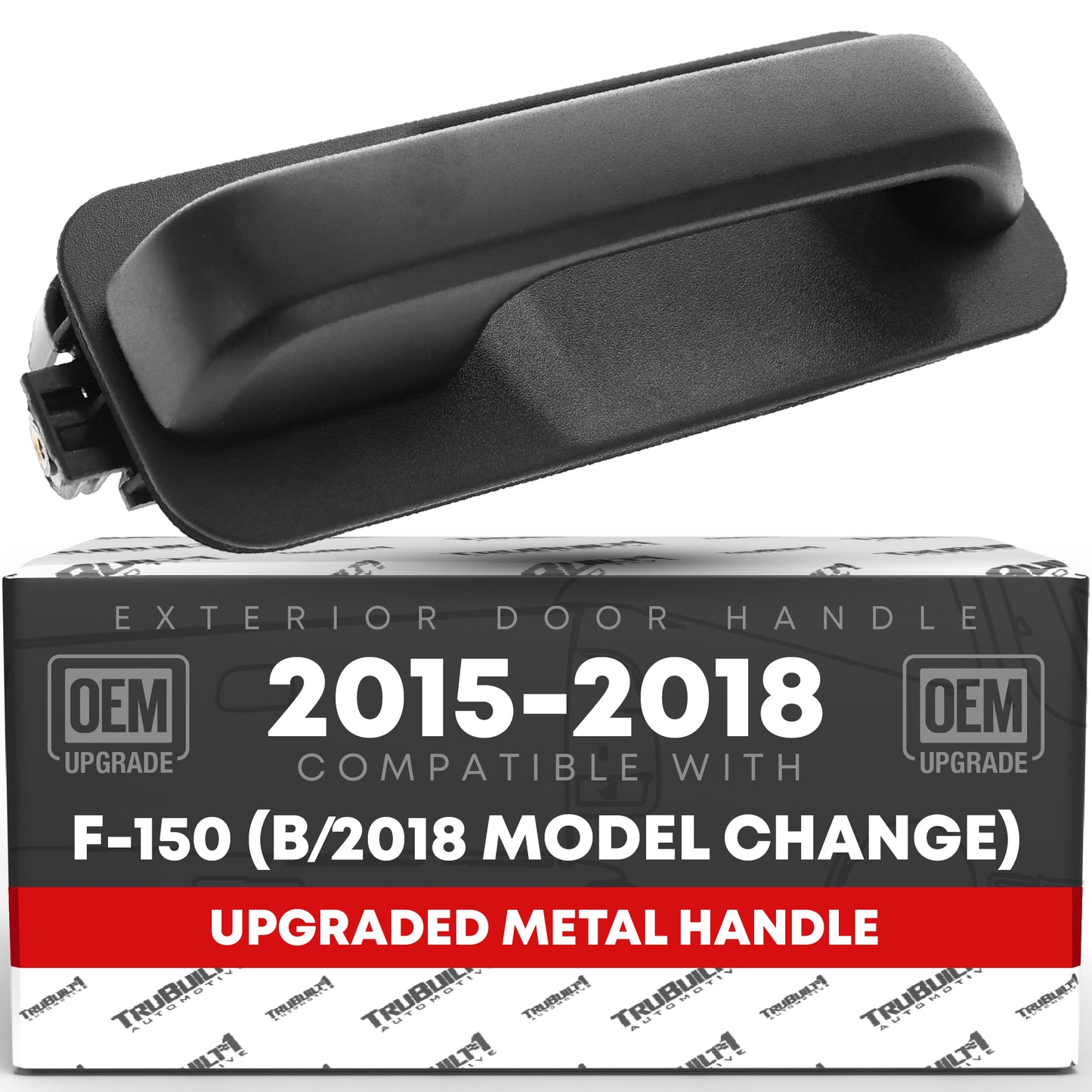 2015-2018 Ford F-150 Exterior Front or Rear Passenger Door Handle, Upgraded Metal - Textured Black - Front or Rear Passenger Side Handle