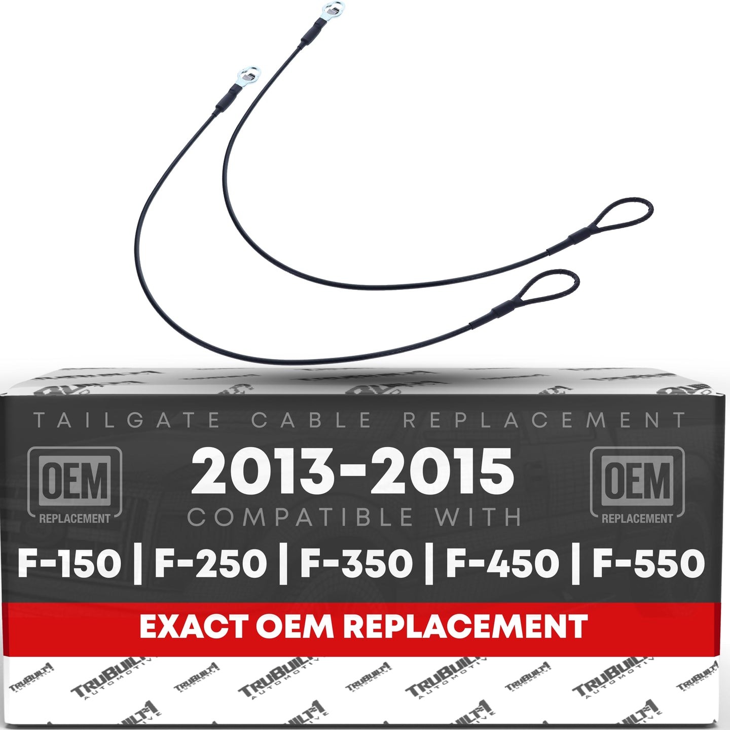 Ford Super Duty Tailgate Cable Set - Left & Right Rear Support Straps, 18.6" Metal for Tailgate Lift