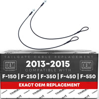 Ford Super Duty Tailgate Cable Set - Left & Right Rear Support Straps, 18.6" Metal for Tailgate Lift