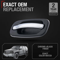 Chevy Silverado Escalade Rear Passenger Door Handle - Chrome & Black - 1999-2006 - Rear Right Door Handle