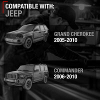 2005-2010 Jeep Commander Cherokee Exterior Front Passenger Door Handle, Upgraded Metal - Textured Black - Rear Passenger Handle