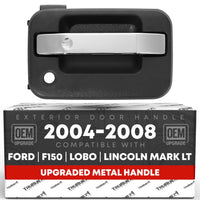 2004-2014 Ford F-150 Lobo Lincoln Mark LT Exterior Front Passenger Door Handle, Upgraded Metal - Chrome and Black with Keyhole - Front Passenger Handle