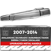 2007-2014 Chevrolet Silverado Front Passenger Door Handle, All Chrome - Front Passenger Handle without Keyhole