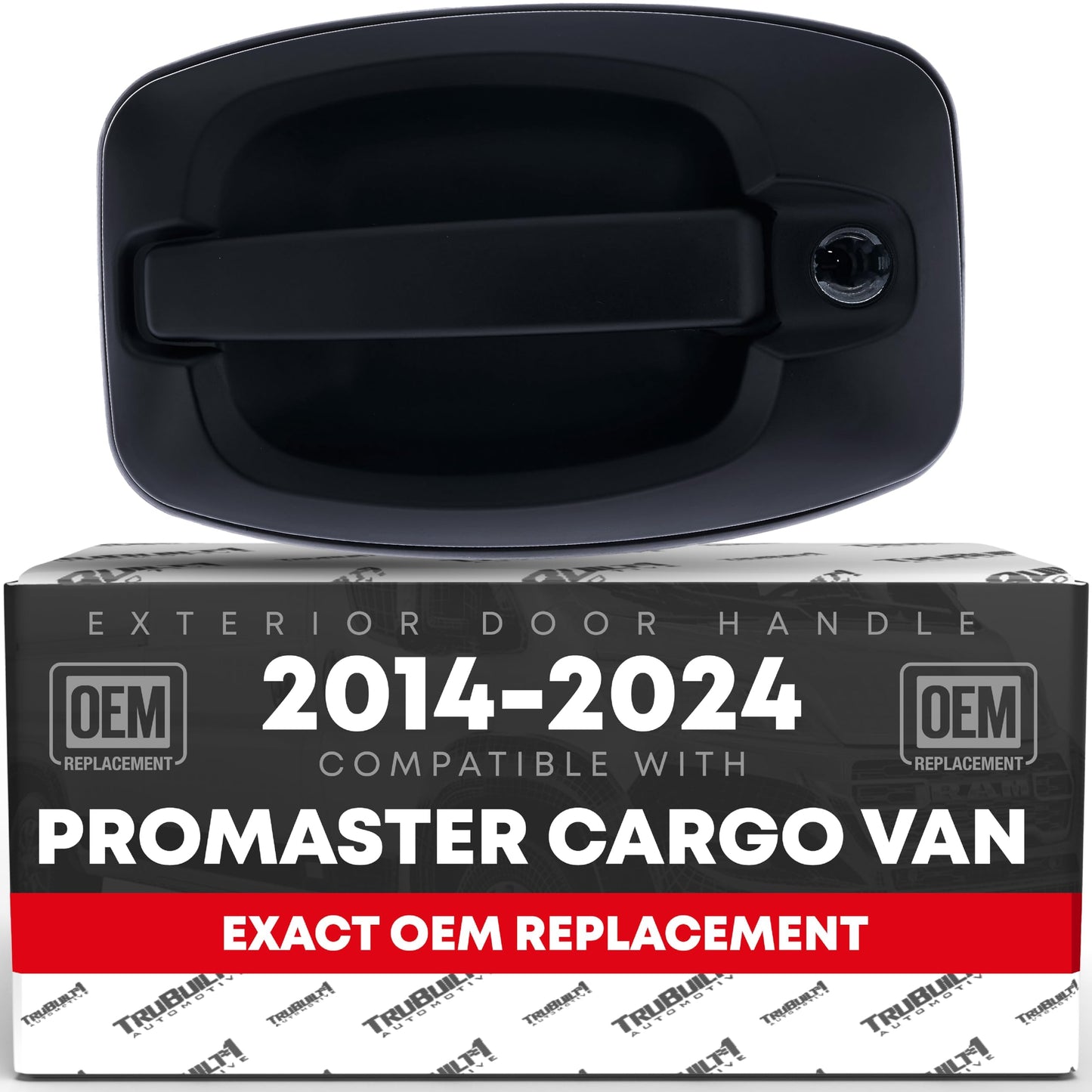 RAM ProMaster Sliding Door Handles with Cables, Rear Driver & Passenger - Textured Black - Left + Right Sliding Door Handle w/ Cable