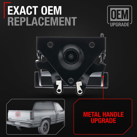 T1A Tailgate Handle Assembly, Upgraded Metal - Compatible with 1988-1999 Chevrolet C1500, K1500, C2500, C3500, K2500, K3500, 91-02; 88-99 GMC C1500, K1500, C2500, C3500, K2500, K3500, 15991785 - Tailgate Latch