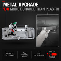 Toyota Tacoma Tailgate Handle, Upgraded Metal - Chrome with Camera Hole and LED Hole - Chrome Tailgate Handle