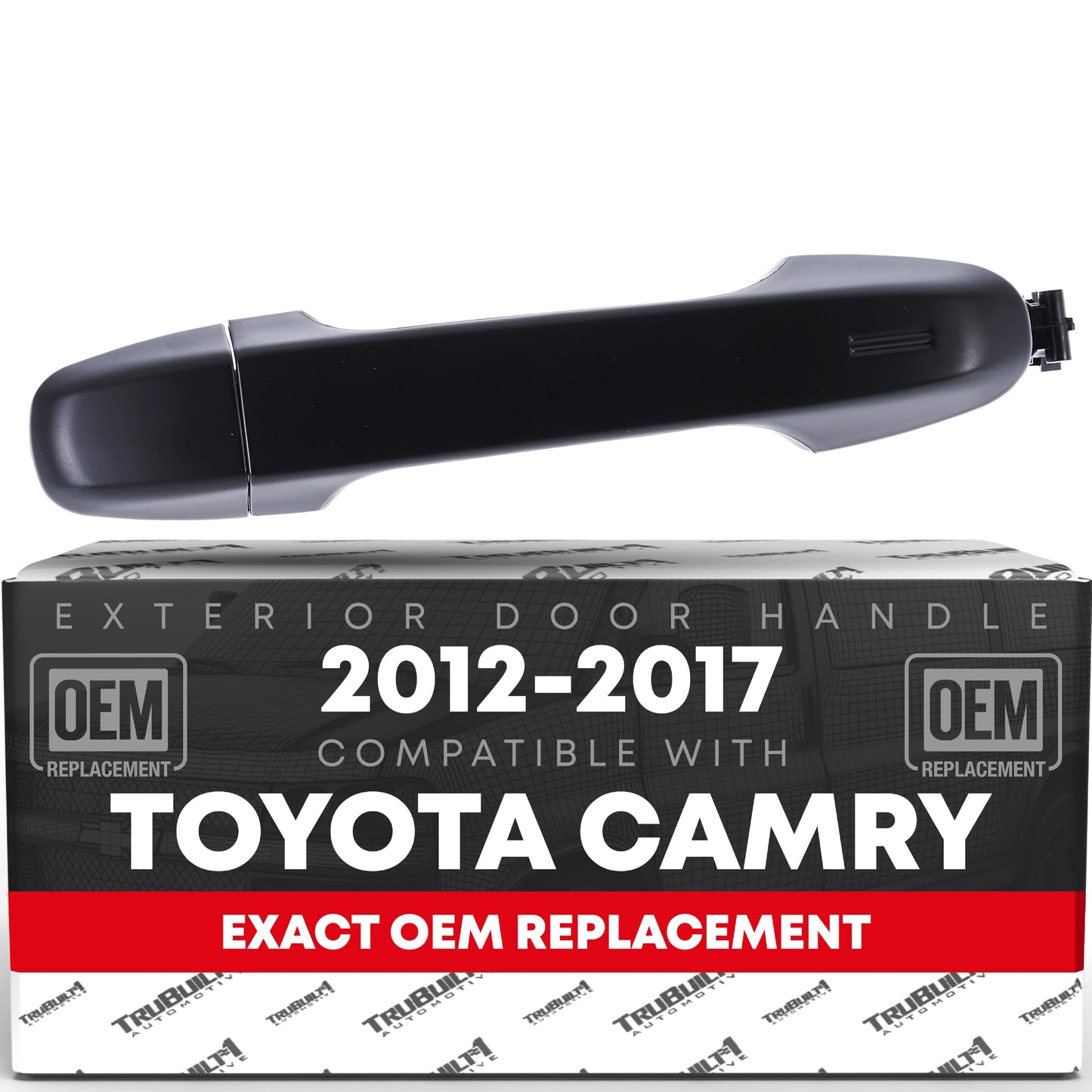 Exterior Front Driver Door Handle - Compatible with 2012-2020 Toyota Yaris, Prius C, Camry, Auris, 86, C-HR; 2013-2015 Subaru BRZ; 2016 Scion FR-S, Scion iM - Primed Black, Plastic - OEM 6921106090 - Driver Side Door Handle