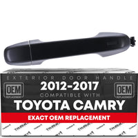 Exterior Front Driver Door Handle - Compatible with 2012-2020 Toyota Yaris, Prius C, Camry, Auris, 86, C-HR; 2013-2015 Subaru BRZ; 2016 Scion FR-S, Scion iM - Primed Black, Plastic - OEM 6921106090 - Driver Side Door Handle