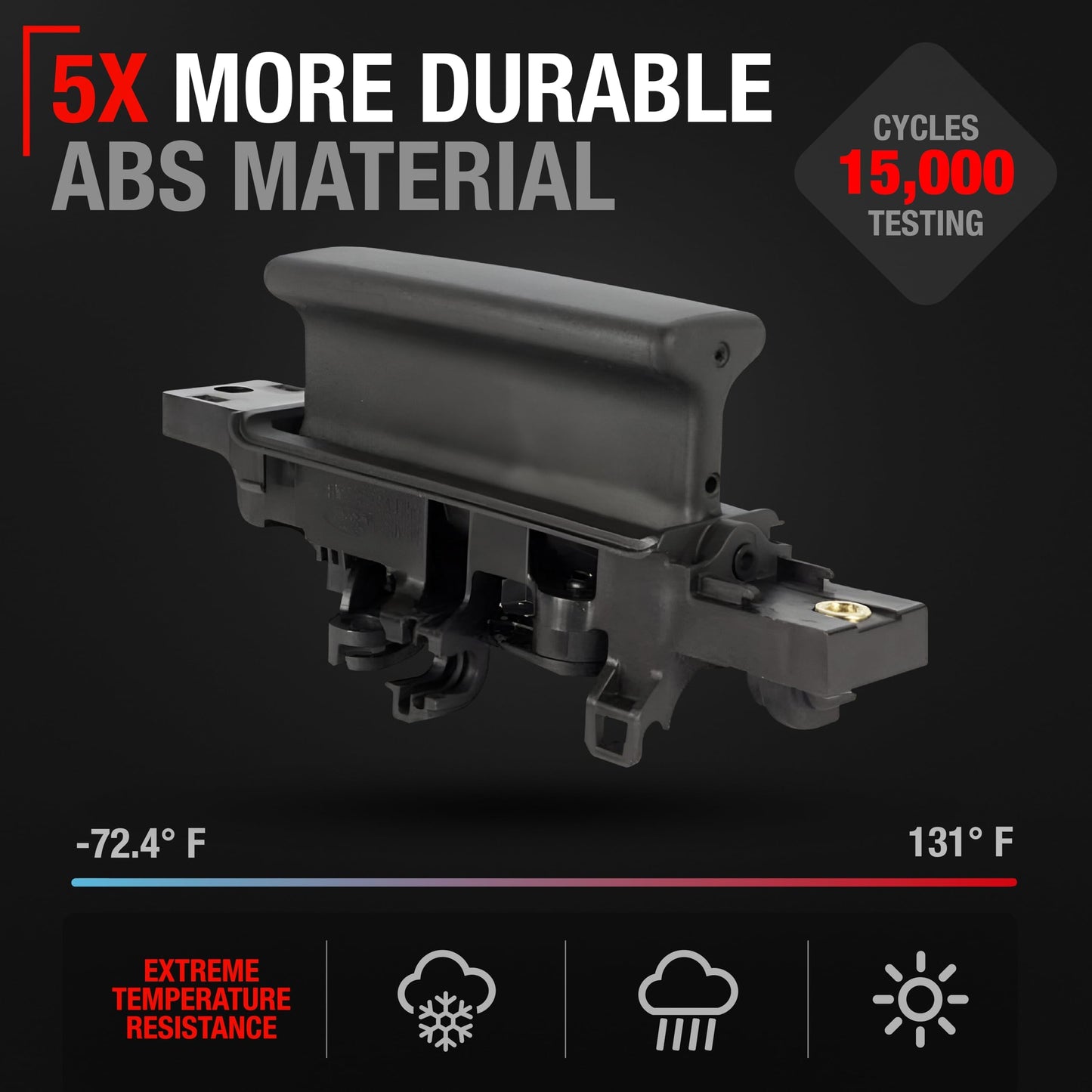 2014-2024 Ford Transit 2015-2019 Ford F-150 Interior Passenger Sliding Door Handle Replacement - Textured Black Plastic - Interior Sliding Door Handle