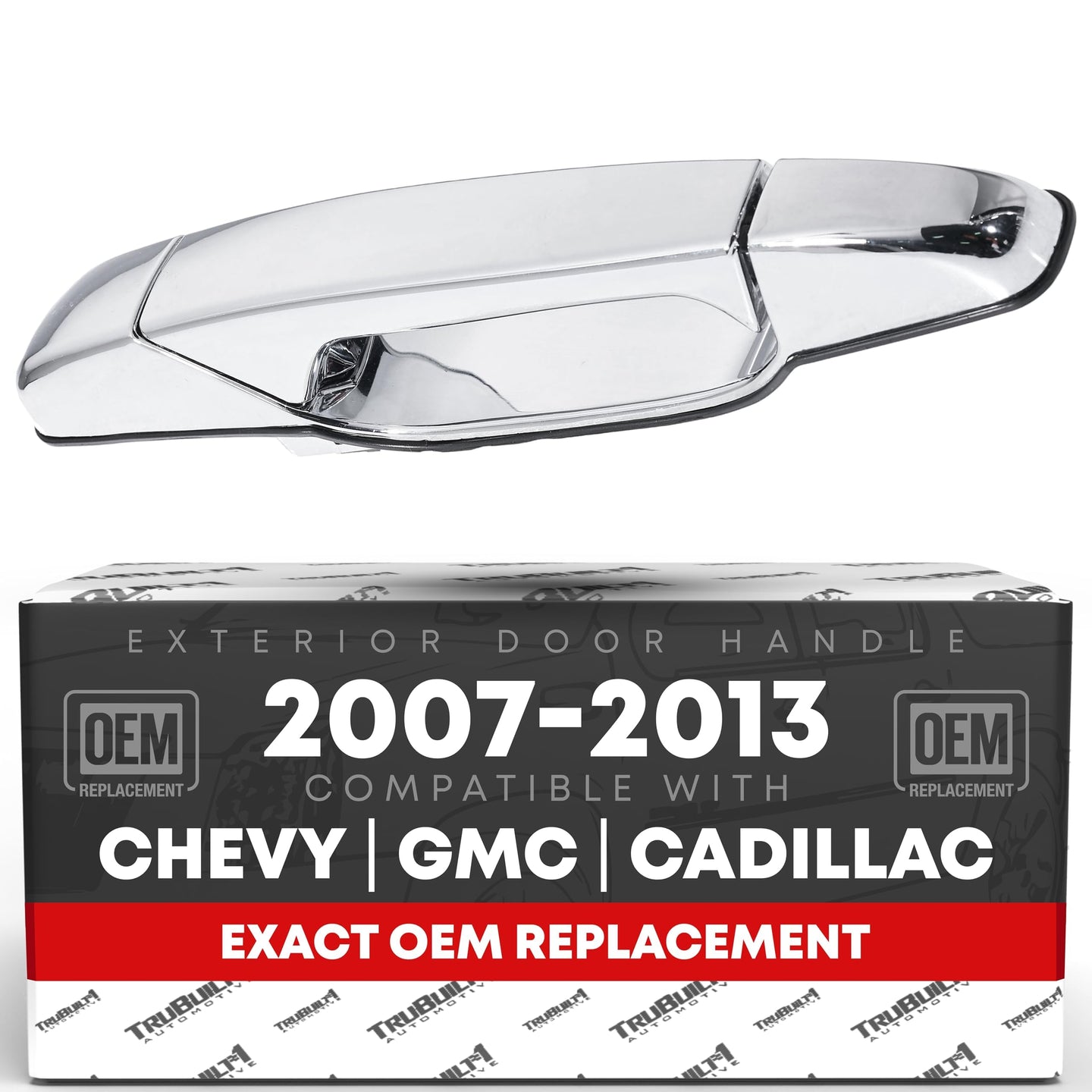 2007-2013 Chevrolet Avalanche Silverado Suburban Tahoe GMC Sierra Yukon Cadillac Escalade Exterior Rear Passenger Door Handle - Chrome Plastic - Rear Right Passenger Side