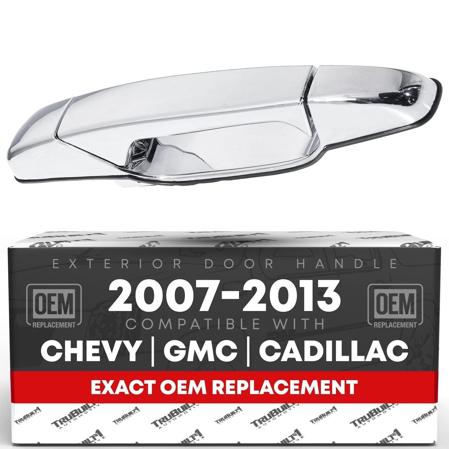 2007-2013 Chevrolet Avalanche Silverado Suburban Tahoe GMC Sierra Yukon Cadillac Escalade Exterior Rear Passenger Door Handle - Chrome Plastic - Rear Right Passenger Side