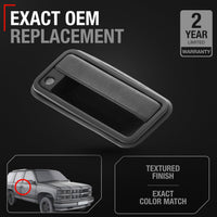 1995-2000 Chevrolet GMC C/K 1500 2500 3500 Suburban Tahoe Yukon 1999-2000 Cadillac Escalade Exterior Front Passenger Door Handle Upgraded Metal - Textured Black - Metal Lever Right Handle