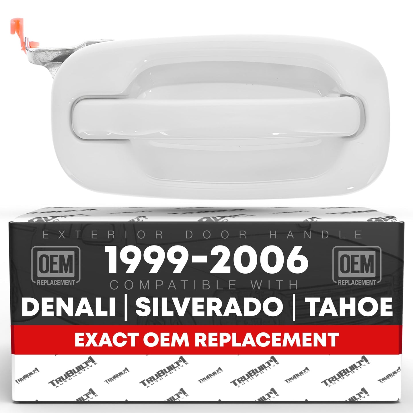 Exterior Rear Passenger Door Handle - Compatible with 1999-2006 Chevrolet Silverado, Suburban, Tahoe; 1999-2006 GMC Sierra, Yukon - Olympic White - OEM 15029900-GAZ - Rear Passenger Door Handle