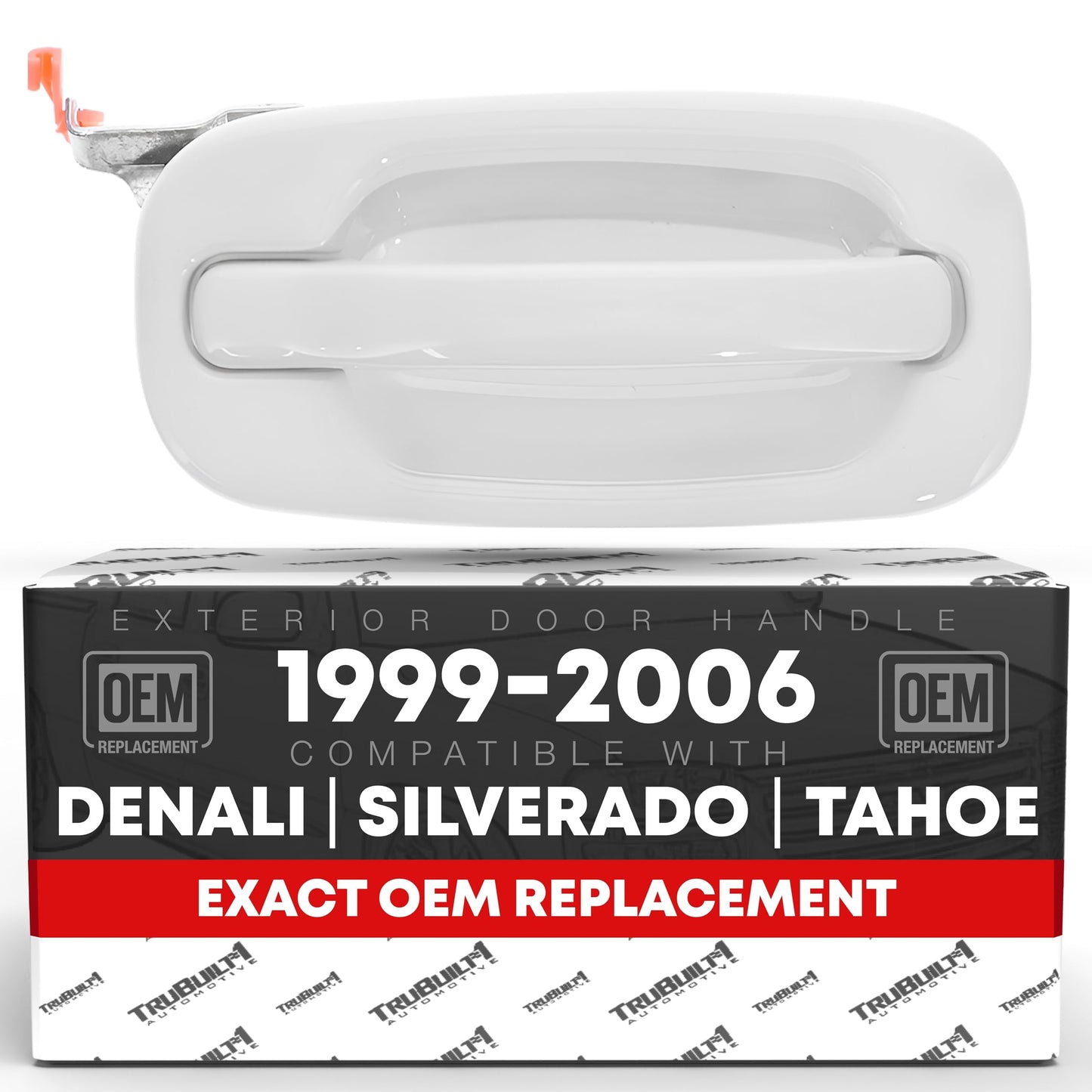 Exterior Rear Passenger Door Handle - Compatible with 1999-2006 Chevrolet Silverado, Suburban, Tahoe; 1999-2006 GMC Sierra, Yukon - Olympic White - OEM 15029900-GAZ - Rear Passenger Door Handle