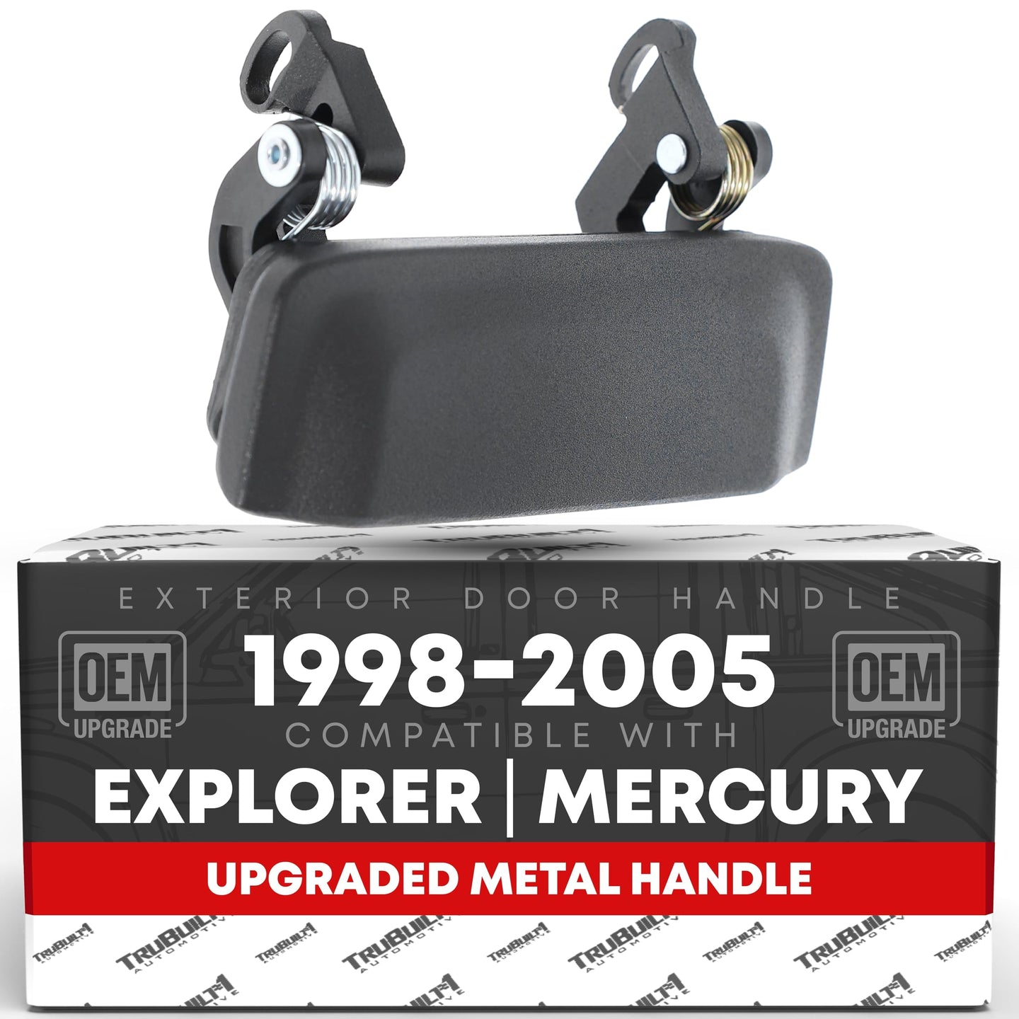 1998-2001 Ford Explorer Mercury Mountaineer Exterior Front Driver or Passenger Door Handle, Upgraded Metal - Textured Black - Front Driver or Passenger Handle