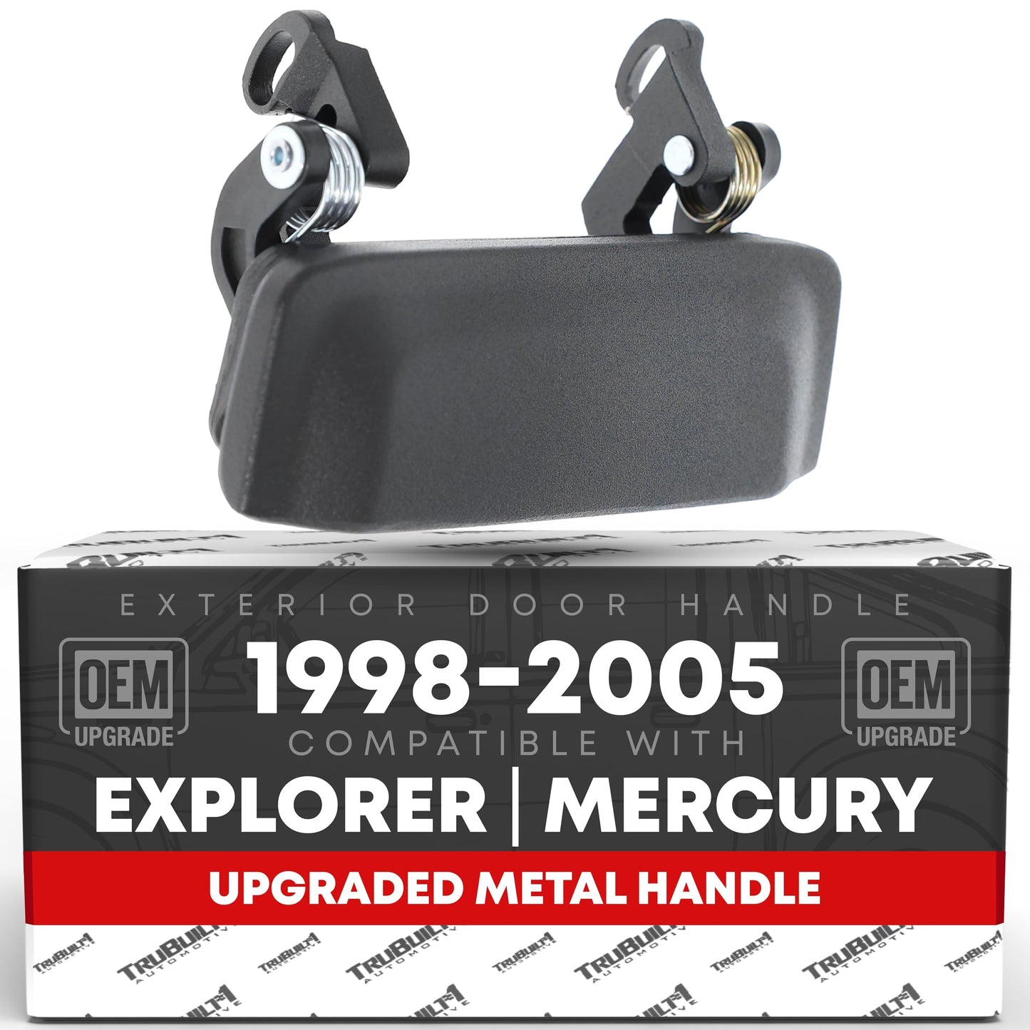 1998-2001 Ford Explorer Mercury Mountaineer Exterior Front Driver or Passenger Door Handle, Upgraded Metal - Textured Black - Front Driver or Passenger Handle