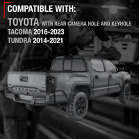 2014-2022 Toyota Tacoma Tundra Tailgate Handle Assembly Upgraded Metal Textured Black with Camera Hole LED Hole - Texture Tailgate Handle