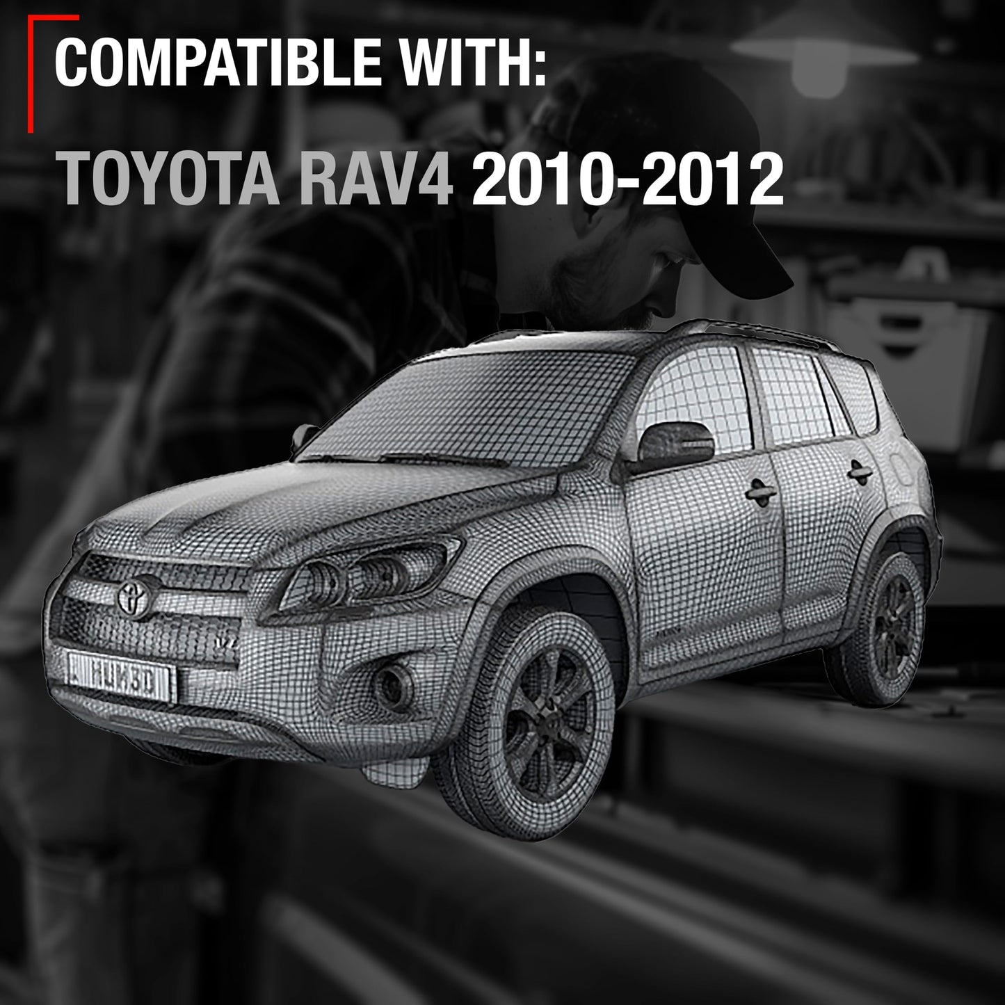 2010-2012 Toyota RAV4 Sun Visor Replacement Left Driver Side - Gray with Mirror - Gray,Driver