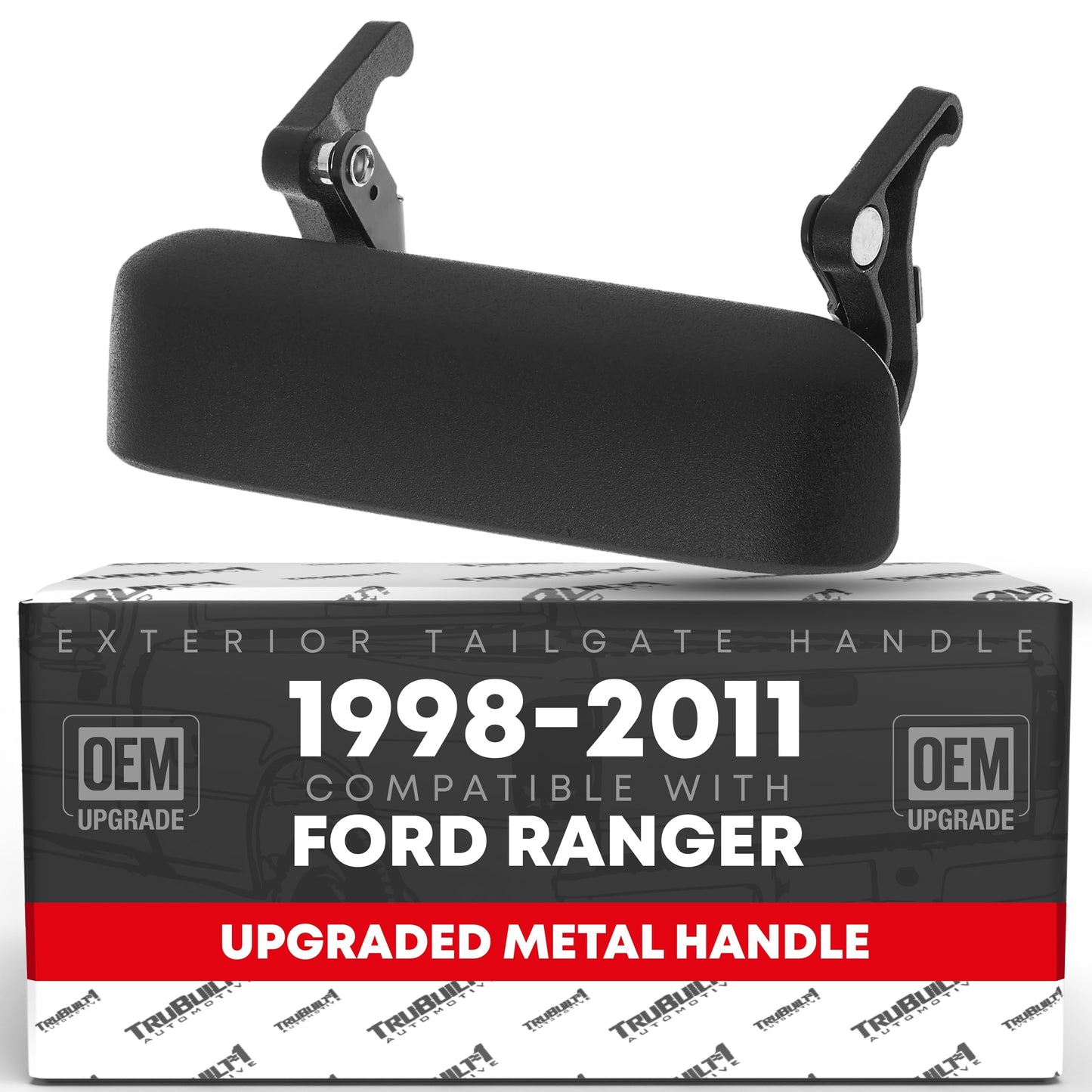 1998-2011 Ford Ranger Tailgate Handle - Upgraded Metal Textured Black - Metal Tailgate Handle