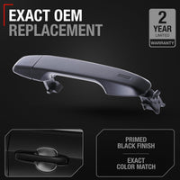 Exterior Front Driver Door Handle - Compatible with 2012-2020 Toyota Yaris, Prius C, Camry, Auris, 86, C-HR; 2013-2015 Subaru BRZ; 2016 Scion FR-S, Scion iM - Primed Black, Plastic - OEM 6921106090 - Driver Side Door Handle