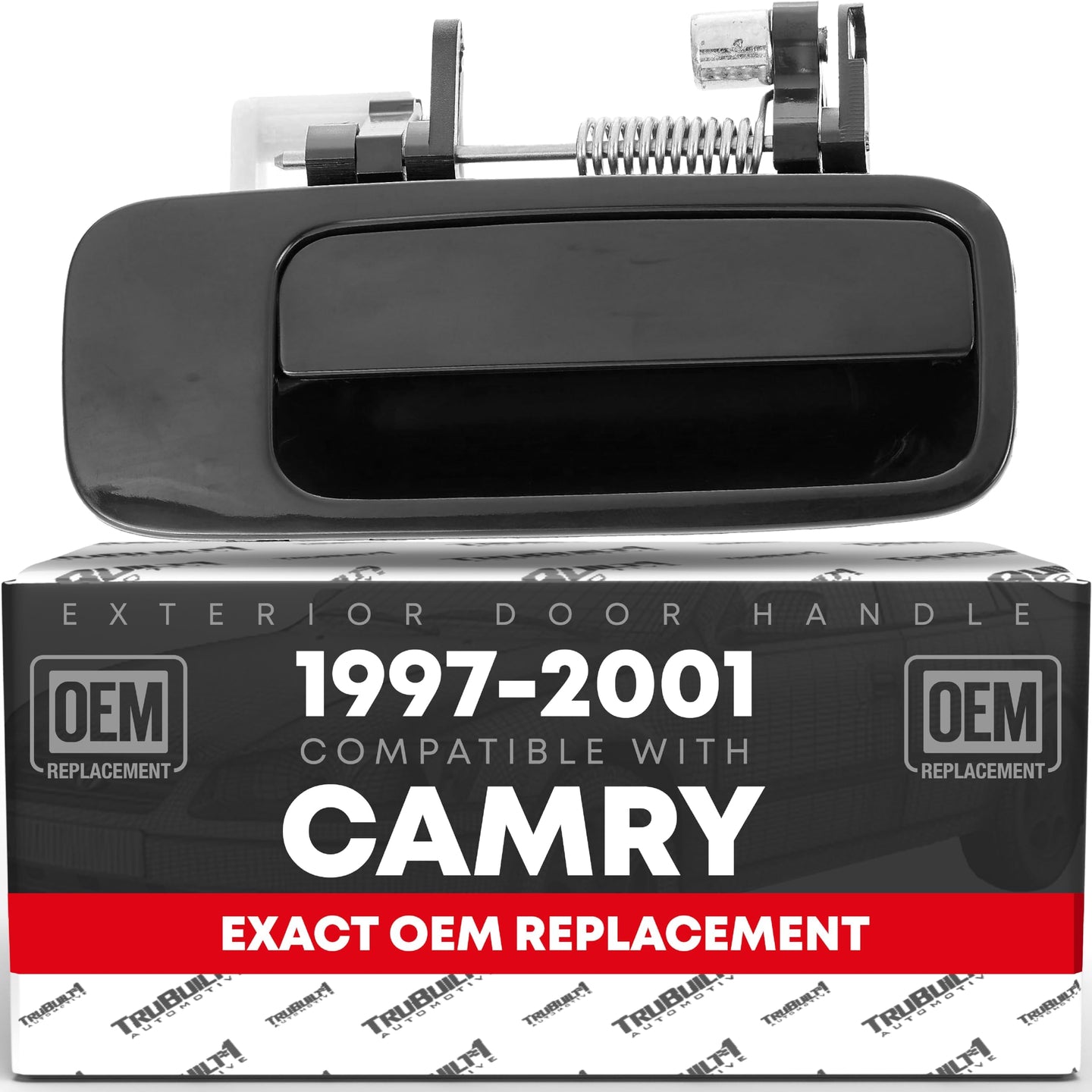 Exterior Rear Passenger Door Handle Replacement - Compatible with 1997-2001 Toyota Camry - Smooth Black, Plastic - OEM 6923033030 - Rear Passenger Side Handle