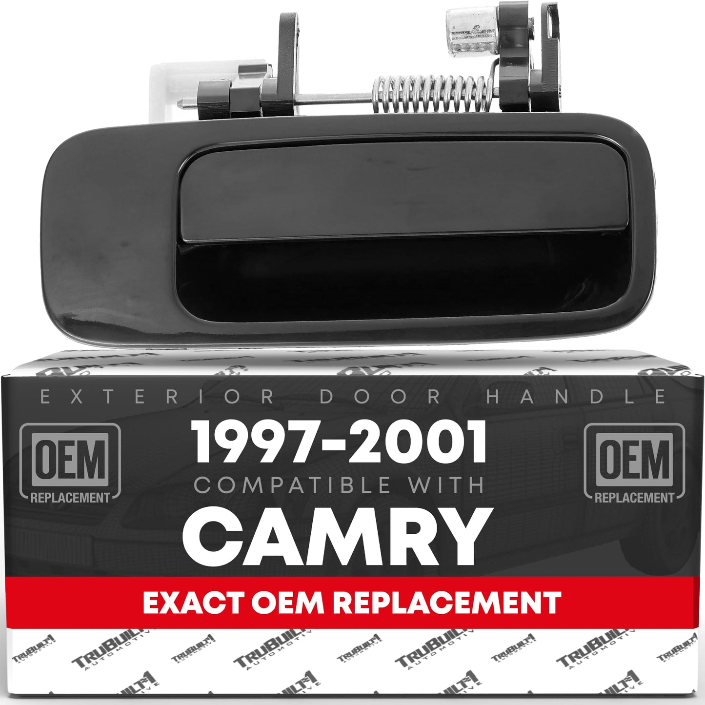 Exterior Rear Passenger Door Handle Replacement - Compatible with 1997-2001 Toyota Camry - Smooth Black, Plastic - OEM 6923033030 - Rear Passenger Side Handle