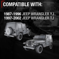 1987-2002 Jeep Wrangler YJ TJ Interior Front/Rear Driver Door Handle Replacement - Textured Black Plastic - Driver Door Handle