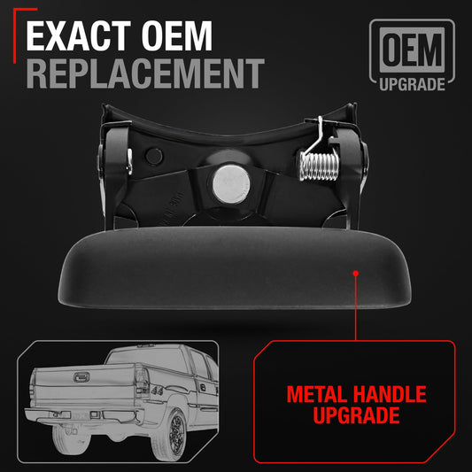 1999-2007 Chevrolet Silverado 1500 2500 3500 GMC Sierra 1500 2500 3500 Tailgate Handle Assembly - Upgraded Metal Textured - Tailgate Metal Handle