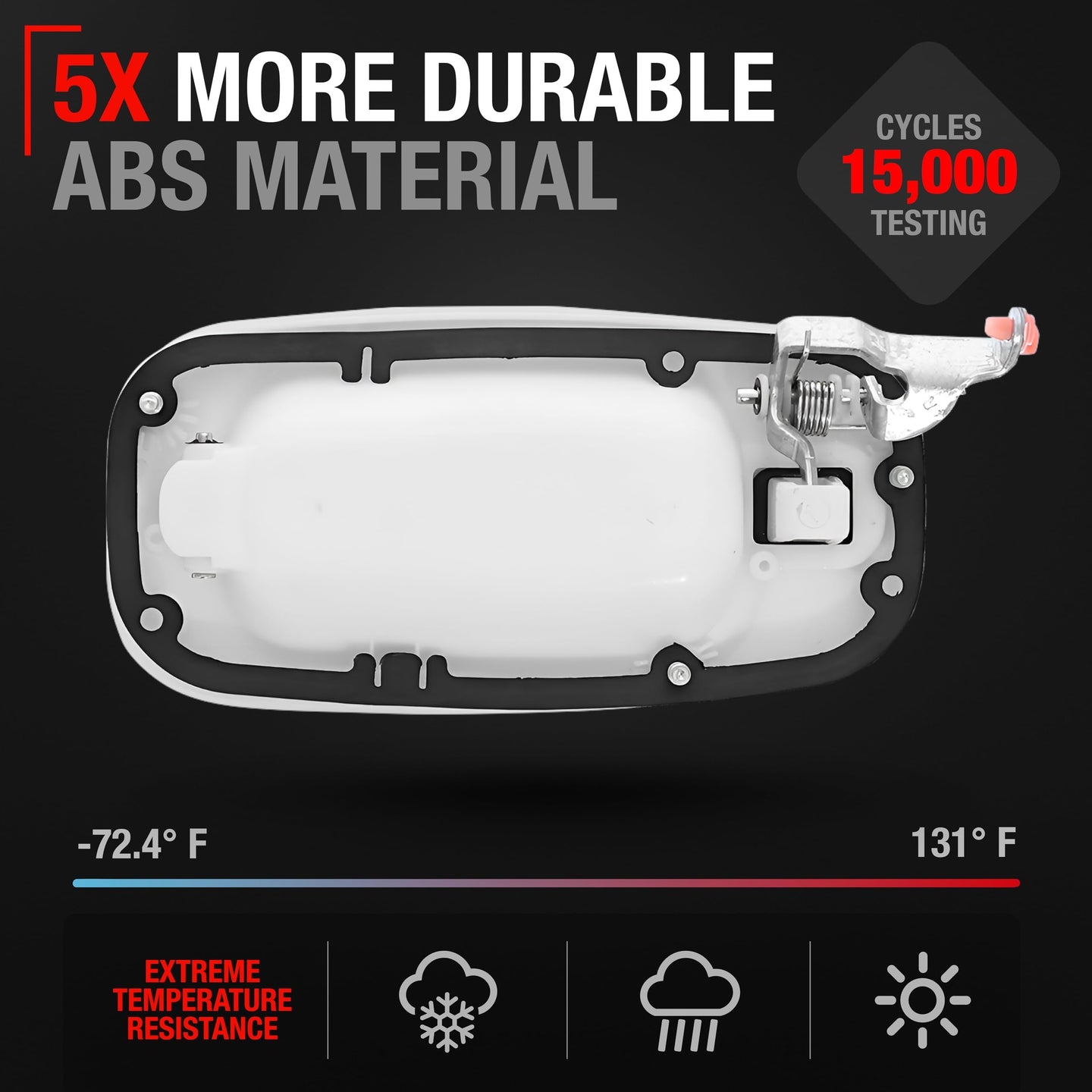 Exterior Rear Passenger Door Handle - Compatible with 1999-2006 Chevrolet Silverado, Suburban, Tahoe; 1999-2006 GMC Sierra, Yukon - Olympic White - OEM 15029900-GAZ - Rear Passenger Door Handle