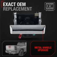 2007-2015 Chevrolet Silverado GMC Sierra Hummer H3T Tailgate Handle Assembly - Upgraded Metal Chrome Finish No Keyhole - Chrome Tailgate Handle