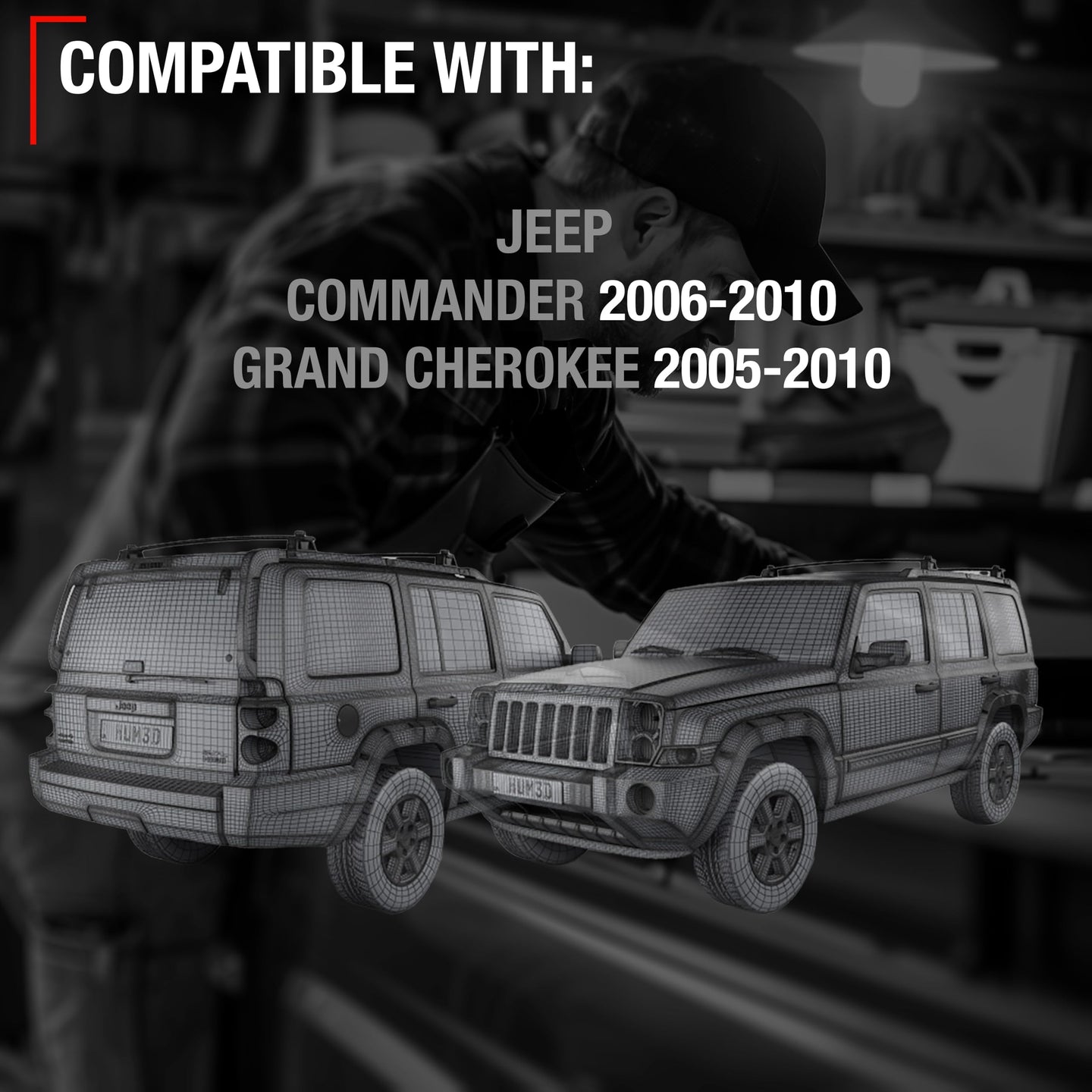 2006-2010 Jeep Commander; 2005-2010 Jeep Grand Cherokee Exterior Rear Driver Door Handle, Upgraded Metal - All Chrome - Rear Driver Side Handle