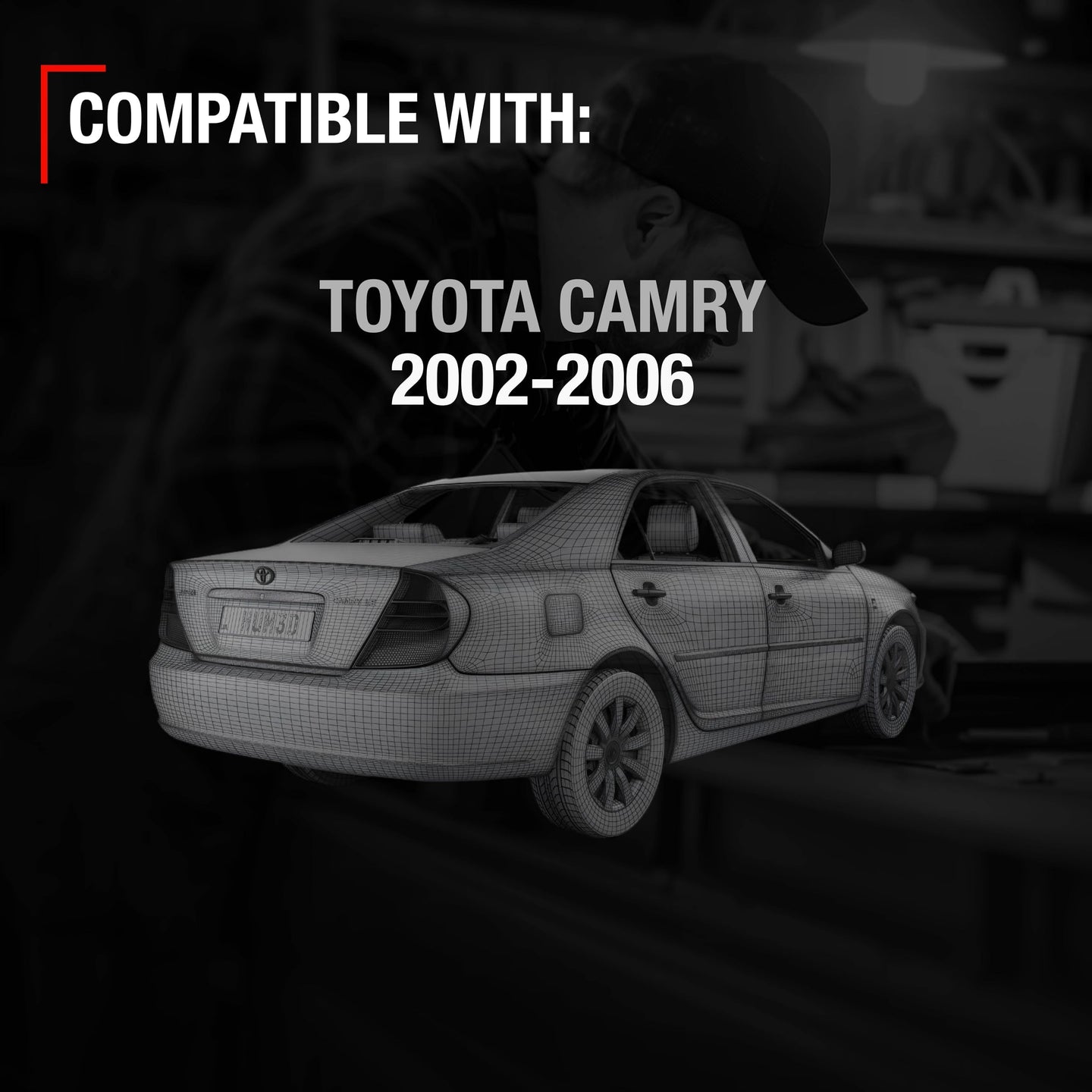 2002-2006 Toyota Camry Speaker Grille Replacement Set, Rear Left & Right Side - Gray - Gray