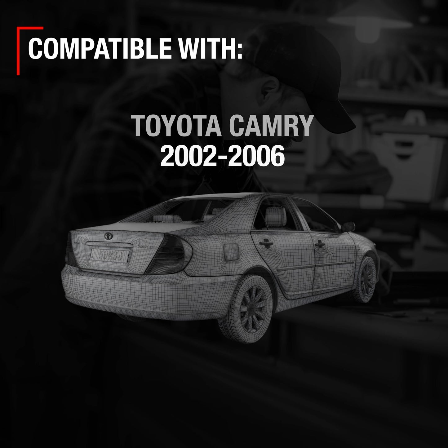 2002-2006 Toyota Camry Speaker Grille Replacement Set, Rear Left & Right Side - Gray - Gray