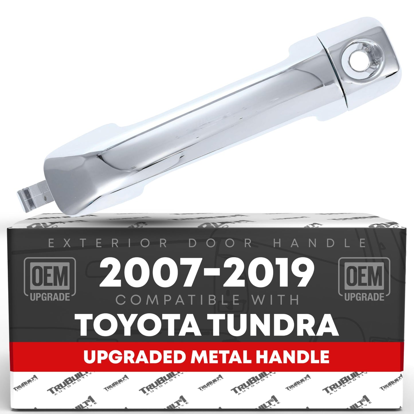 2007-2021 Toyota Tundra Exterior Front Driver Door Handle, All Chrome w/ Keyhole - Front Driver Side Handle