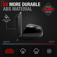 2015-2020 Toyota Sienna Driver Side Mirror Manual Heated Manual Fold Blind Spot Paintable Textured - Driver Side Mirror