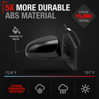 Passenger Side Power Adjustable Side View Mirror - Compatible with 2014-2019 Toyota Corolla - Power Adjust, Non-Heated, Manual Folding - Paintable Textured Black Housing - OEM 8791002F81C0 - Passenger Side Mirror