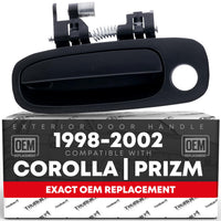 1998-2002 Toyota Corolla Chevrolet Prizm Exterior Front Driver Door Handle Replacement - Textured Black, Plastic - Front Driver Side
