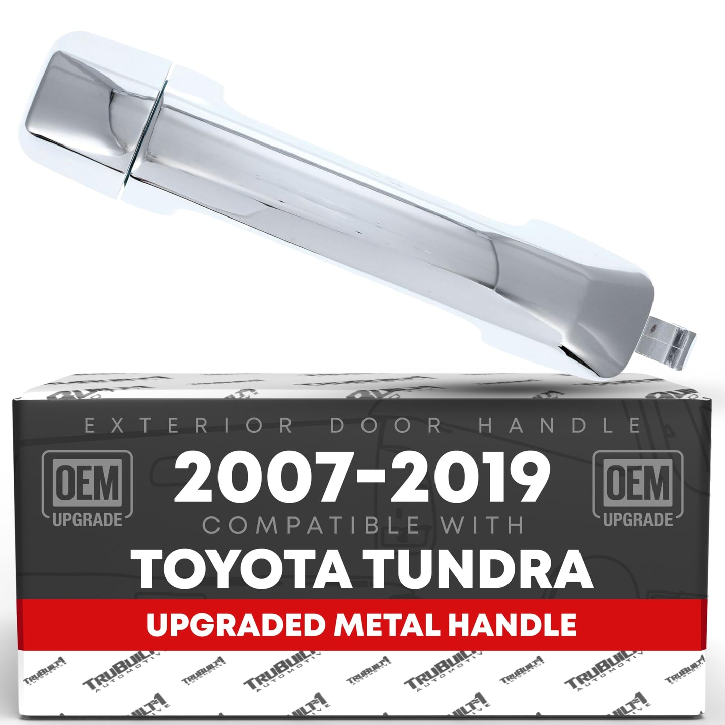 Exterior Front or Rear Passenger Door Handle, Upgraded Metal - Compatible with 2007-2019 Toyota Tundra - All Chrome - OEM 69210-0C020, 692170C040 - Front Passenger Or Rear Driver/Passenger Side Handle