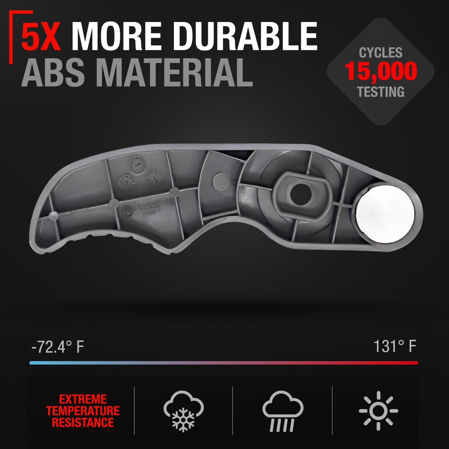 2015-2023 Ford Transit Interior Rear Driver Door Handle and Tailgate Back Door Replacement - Textured Black Plastic - Interior Hinged Tailgate Door