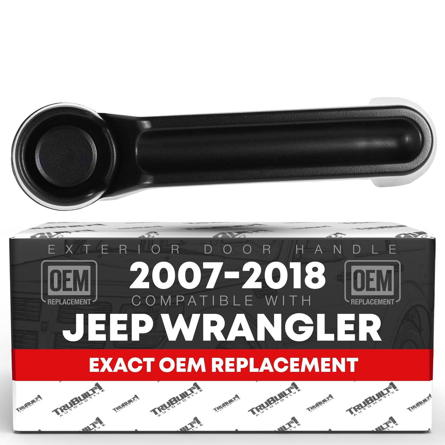 2007-2018 Jeep Wrangler Liberty 2007-2011 Dodge Nitro Exterior Front/Rear Driver & Passenger Door Handle - Textured Black - 1 Pack