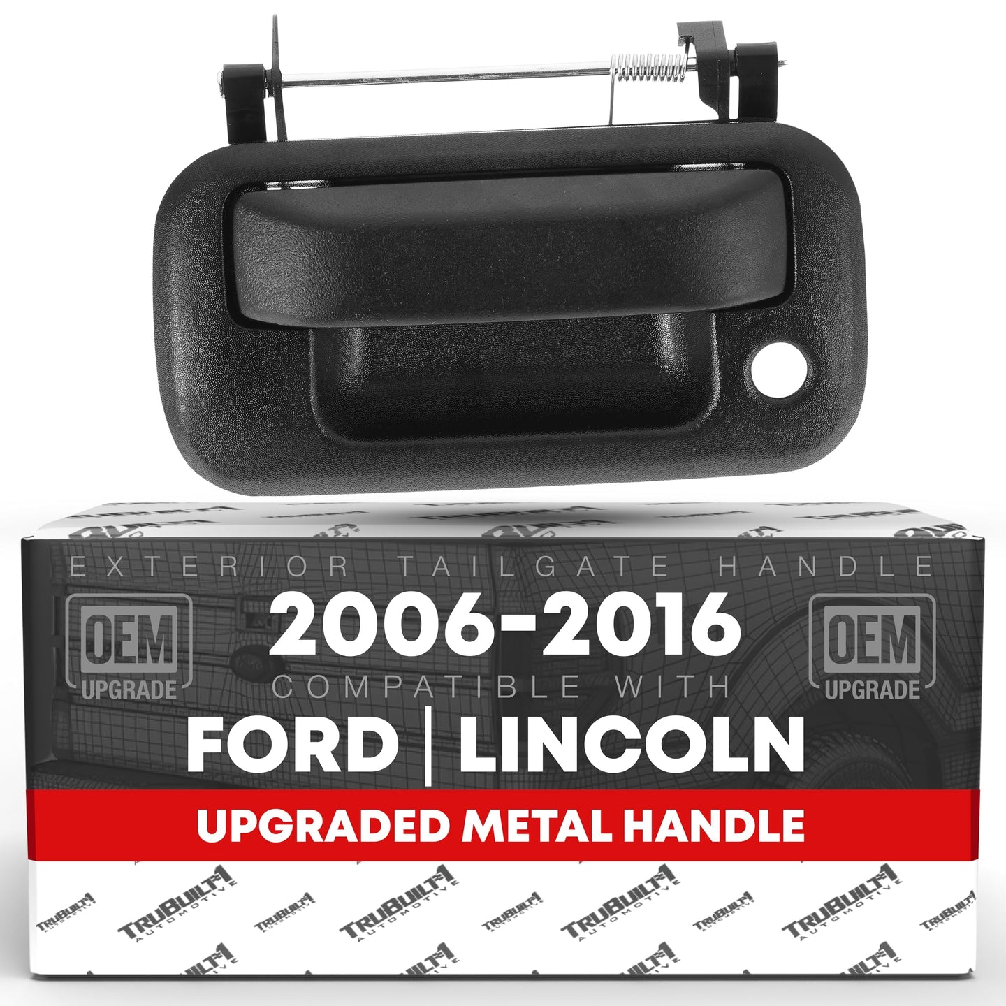 Ford F-Series Tailgate Handle, Upgraded Metal with Keyhole - Black Finish
