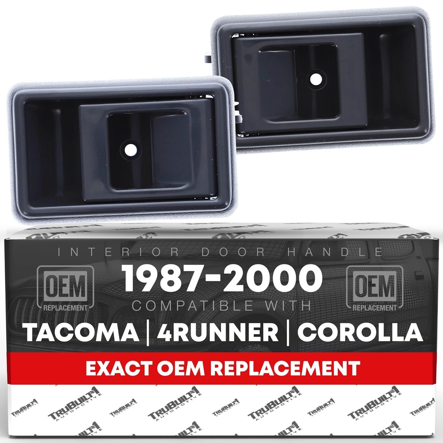 1988-2000 Toyota Corolla 4Runner Pickup Tacoma Geo Prizm Interior Front and Rear Driver and Passenger Door Handle Set - Gray - Gray,Driver + Passenger Door Handle