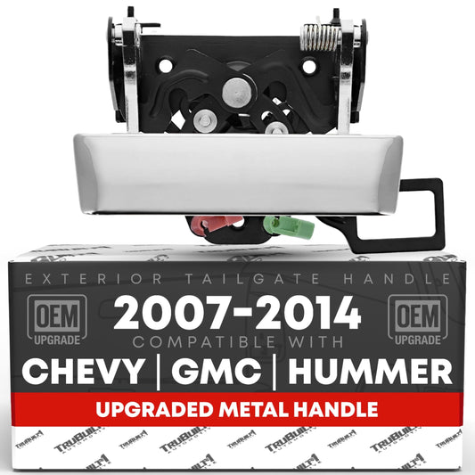 Chevrolet Silverado GMC Sierra Avalanche Hummer Tailgate Handle - Chrome - Upgraded Metal - Chrome Tailgate Handle