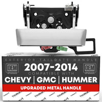2007-2014 Chevrolet Avalanche Silverado 1500 2500 HD 3500 HD GMC Sierra 1500 2500 3500 Hummer Tailgate Handle - Upgraded Metal Chrome - Chrome Tailgate Handle