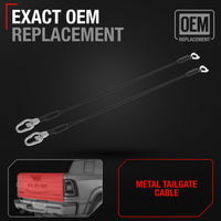 Dodge Ram Tailgate Cable Set - Rear Left & Right, 21-1/4" Metal Support Straps for 1500 2500 3500