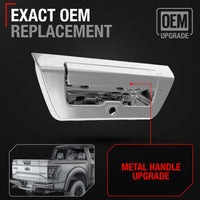 T1A Tailgate Handle Latch Replacement, Upgraded Metal - Compatible with 2015-2018 Ford F-150 (Before Model Change) - Tailgate Assembly, All Chrome w/Camera Hole - OEM FL3Z-9943400-AA-ACHMT, 97695